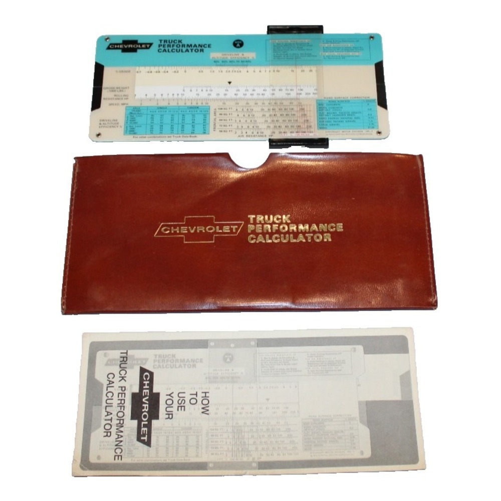vintage Chevrolet Truck Performance Calculator with case & instructions